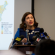 Seattle City Councilwoman Teresa Mosqueda speaking at the New York headquarters of the Retail, Wholesale and Department Store Union.